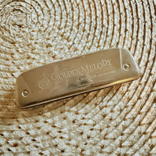HOHNER Golden Melody Chromatic Harmonica Key of C Gold/Red Metal Plated
