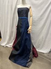 Carolina Herrera Colorblock Silk Gown with Structured Bodice