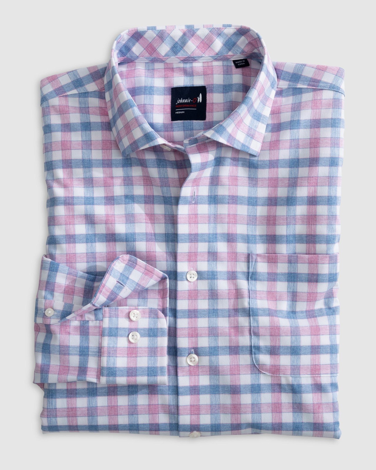 johnnie-O Performance Button Up Shirt - McArthur Navy