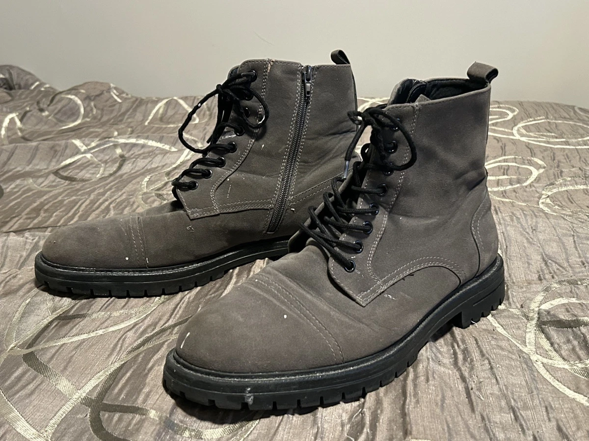 GBX mens Suede/leather Lace Up ankle combat shoe boot Side  display picture 1