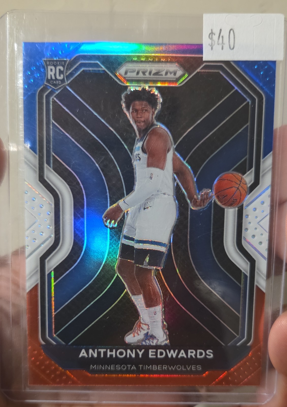 2020-21 Panini Prizm - Anthony Edwards #258 Red White & Blue Prizm (RC)