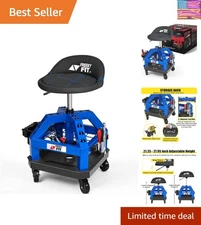 Ergonomic Heavy Duty Shop Stool - 330lb Capacity, Height Adjustable & Swivel