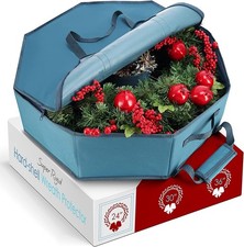 Wreath Storage Container - Hard Shell Christmas Wreath Storage Bag with Interior