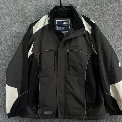 Free Country FCXtreme Jacket Men's M Black Gray White Ski Snowboard Winter Coat
