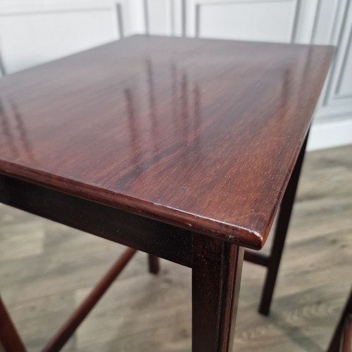 Antique Nest 3 Mahogany Tables – Mid Century Occasional Side Vintage Wooden - Picture 10 of 24