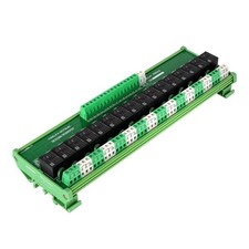 GUETNEU Relay Board, 16 Channel 1 SPDT DIN Rail Mount 24V 16 1 