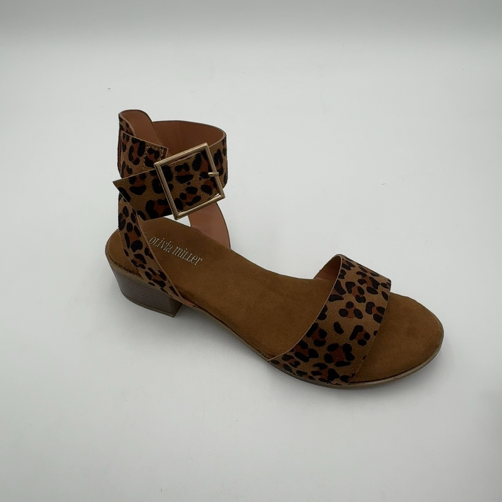 Sandalias cómodas de vestir Olivia Miller para mujer Here to Stay con hebilla, leopardo, talla 8 M