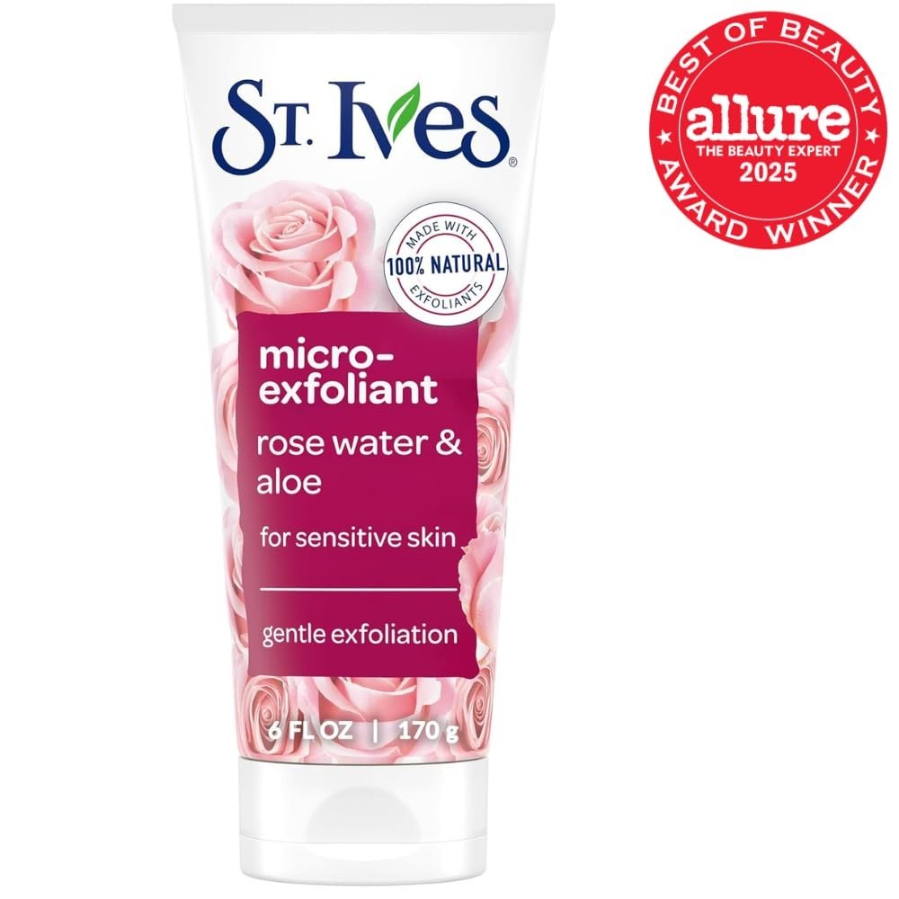 St. Ives Rose  Aloe Face Scrub Facial Micro-Exfoliant for Se