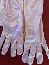Pink Satin Opera Length Gloves  
