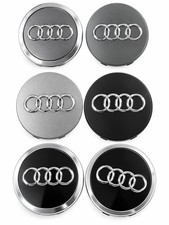 4pcs Audi Wheel Center Caps 60 61 68 69mm Gray Black Edge Hub Emblem 4pcs Audi Wheel Center Caps 60 61 68 69mm Gray Black Edge Hub Emblem