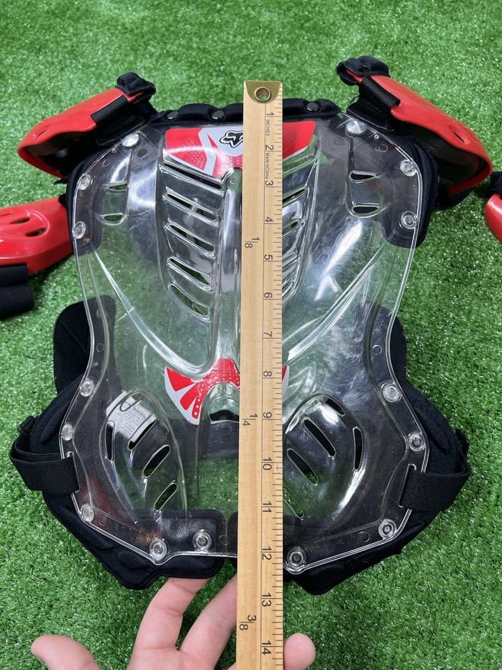 Fox Racing R3 Roost Deflectors Red Youth Chest Protector Size Small - Image 2 of 4