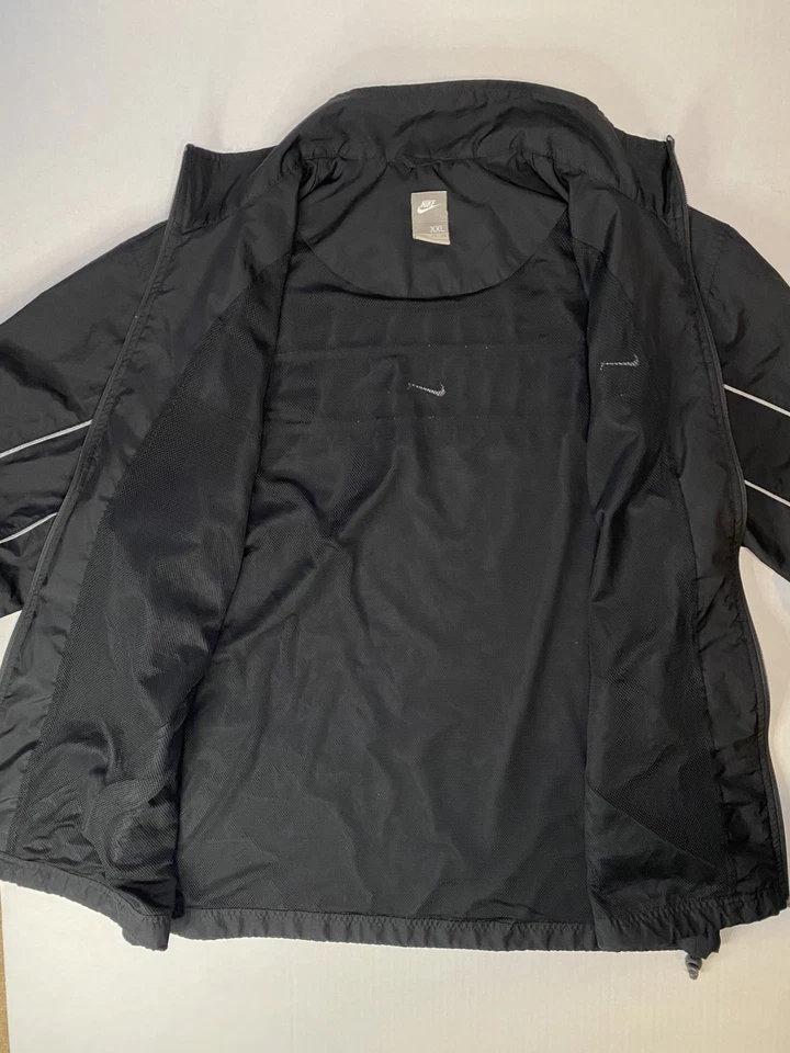 Chaqueta Nike Vintage Para Hombre XXL Negra Cortavientos Cremallera Completa Malla Forrada Y2K Foto 4 de 4