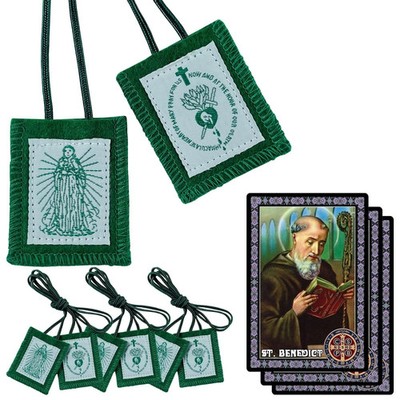 Scapulars Catholic3 Pack Green Scapular Of Immaculate Heart of Mary Green Esc...