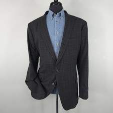 Stafford Blazer Mens 50R Gray Plaid Travel Classic Fit Stretch Sport Coat Jacket