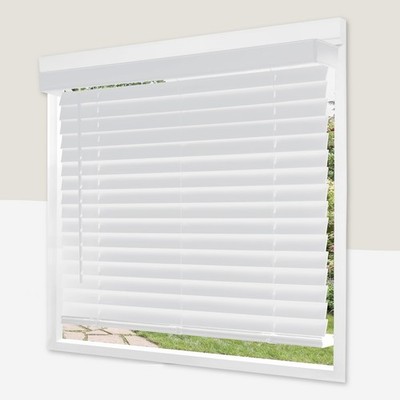 CHICOLOGY 2'' Cordless Faux Wood Blinds, Room Darkening Smooth PVC Window Blin...