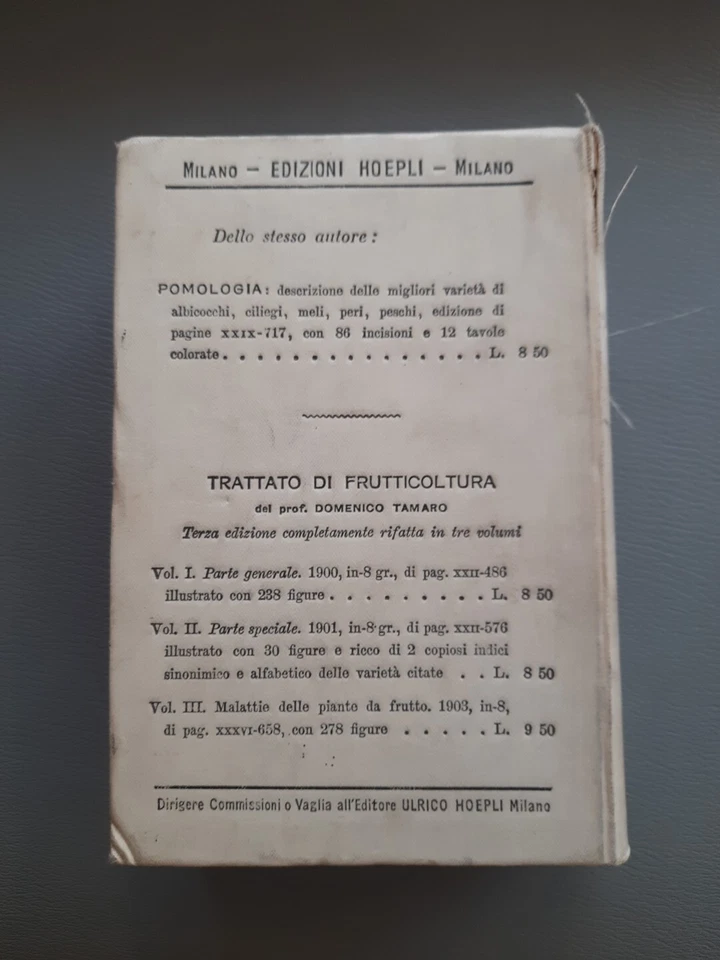 MANUALI HOEPLI - AMPELOGRAFIA PRIMO VOLUME - GIROLAMO  MOLON 1906 - Immagine 4 di 4