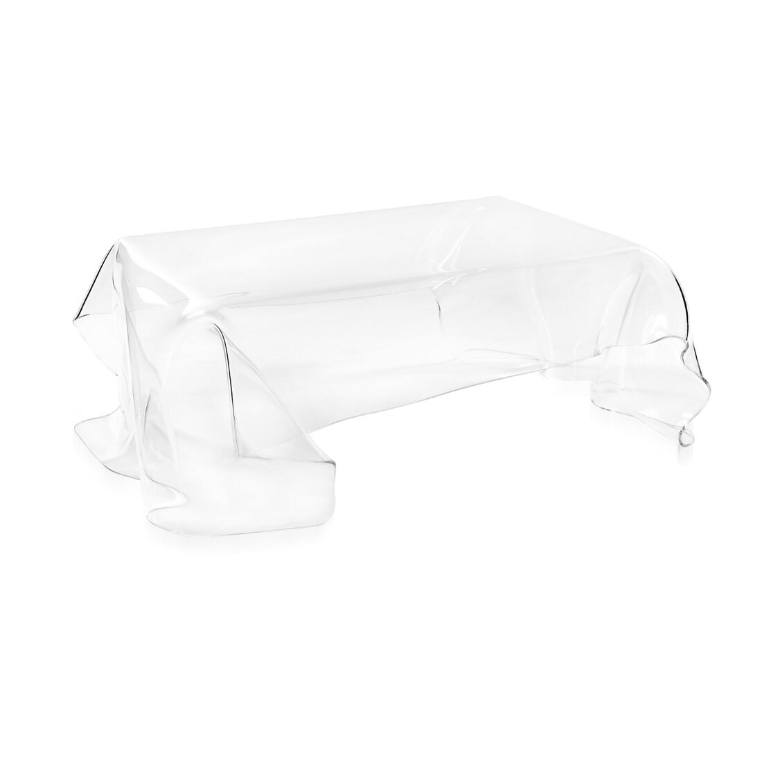 iPLEX Drappeggi Tavolino Basso in Plexiglass 120x80x41cm Trasparente Made in Ita