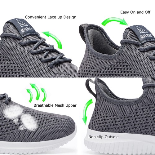 Men's Running Shoes Ultra Lightweight Breathable Walking Shoes Non Slip Athle... - Picture 3 of 7