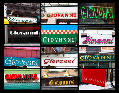 GIOVANNI Name Poster featuring photos of actual signs