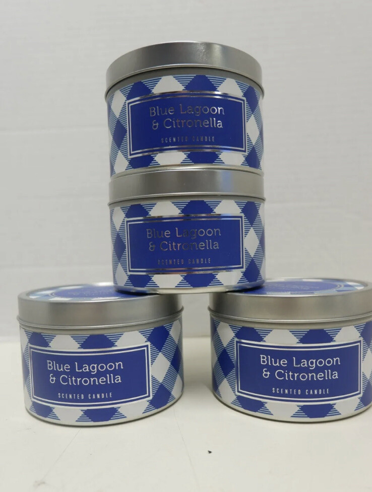 Outdoor Citronella Candles Blue Lagoon Candles in Tin Jar eBay