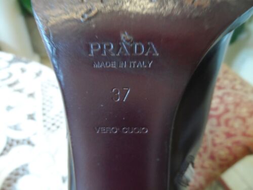 Botas al tobillo Prada Chocolate Marrón/Beige Cuero con Estilo Occidental Talla 37 - Imagen 19 de 19