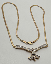 14k Yellow Gold 35 Round Diamonds 17.5" Necklace  Elegant Made in italy