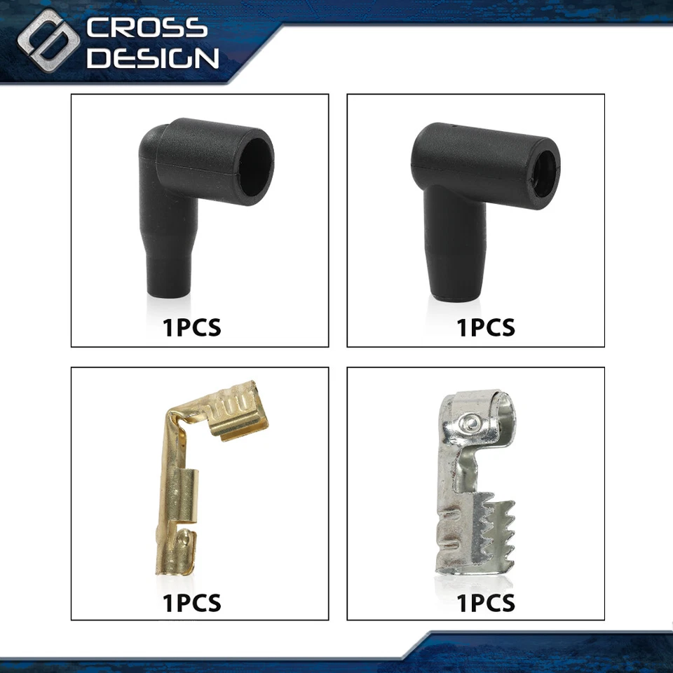 Bobina de encendido cuadrada de 8 piezas + bujía + kit de cables apto para Chevy Silverado 1500 GMC Foto 4 de 4