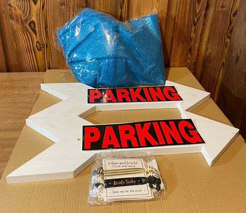 Wedding Parking Sign Event Parking Tulle Hair Ties Arrow Signs - Picture 8 of 8