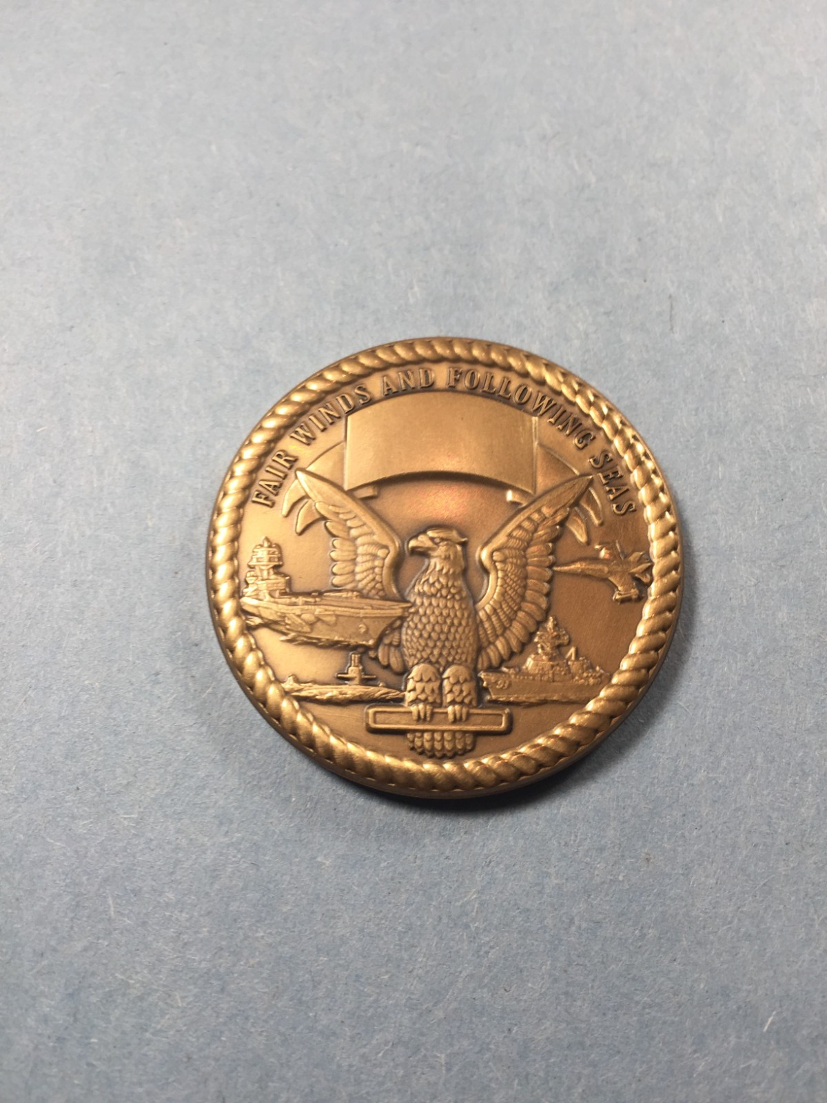 US Navy Challenge Coin Fair Winds and Following Seas Military Gift-image