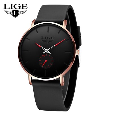 Men Watch Ultra-thin Quartz Second Dial 3ATM Waterproof Women Daily Wristwatch