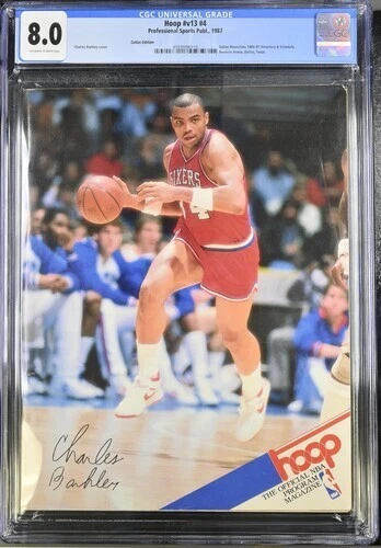 Charles Barkley HOOP Program Magazine 1987 CGC 8.0 Newsstand Vintage 76ers