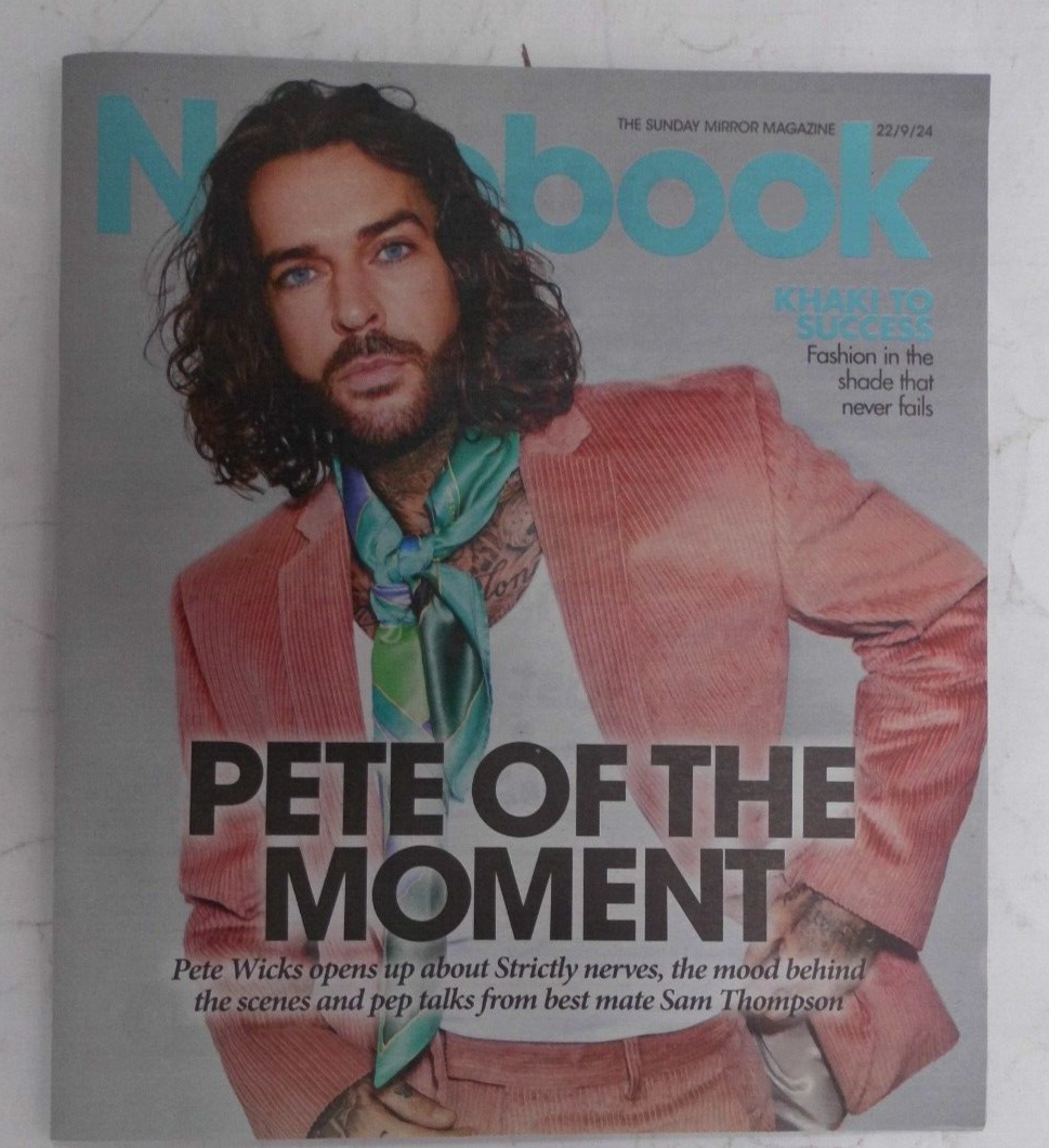 Pete Wicks in The Sunday Mirror Magazine Notebook 22 September 2024-image