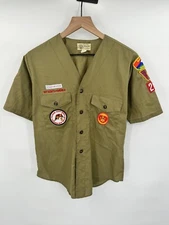 Vintage Boy Scouts of America Uniform Shirt Short Sleeve USA Made Size 14