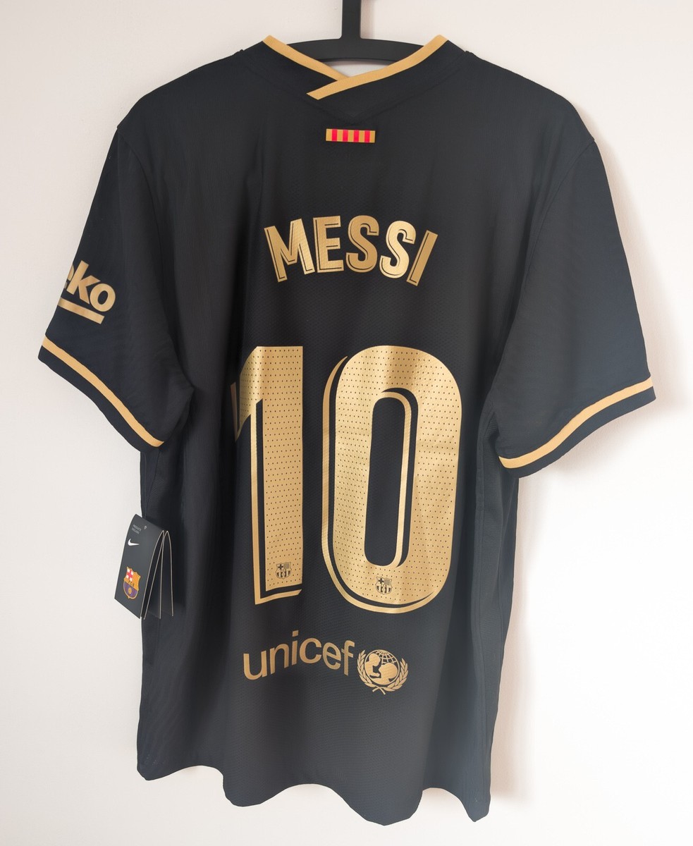 FC Barcelona 2020/2021 Leo Messi Black Away XL Vapor Jersey Kit