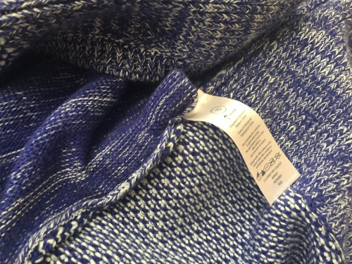 IVIVVA by LULULEMON KNITTED JACKET WRAP BLUE SIZE 10 100% Cotton - Picture 11 of 11