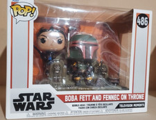 Funko Pop Star Wars #486 Boba Fett And Fennec On Throne Vinyl Figure Set