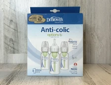 Dr. Brown's Options+ Narrow Baby Bottle Level 1 4oz 3-Pack Anti-Colic Pump NEW
