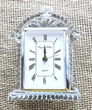 Crystal Clear Mantel Tabletop Crystal Quartz Clock 5"x3.75"x1.5"