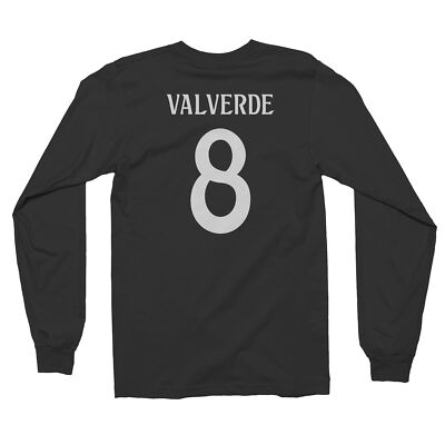 Madrid Soccer Star Valverde 8 Jersey Style Fans Long Sleeve Tshirt