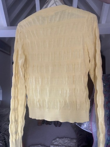 Mango Yellow Ruched Detail Jumper Medium UK 10 - 12 - Picture 15 of 16