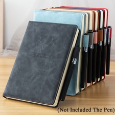 A5 360 Pages Lined PU Leather Notebook Journal Diary Notepad School Office UK
