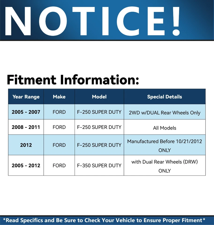 Front & Rear Brake Ceramic Pads for 2009 2010 - 2012 Ford F-250 F-350 Super Duty - Image 2 of 4