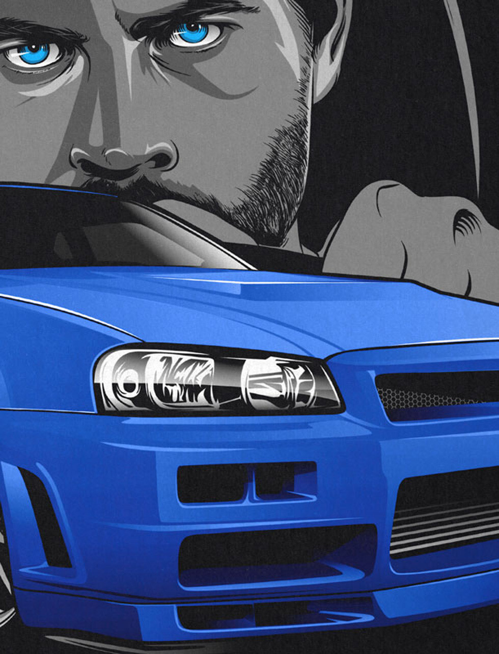 ALTRA T shirt uomo Furious Paul walker fast and the gtr autorennen cinema vin diesel