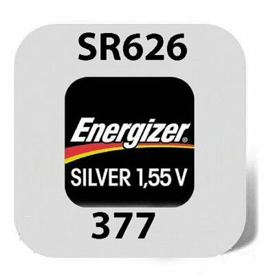 2x Energizer 377/376 Uhren-Batterie Knopfzelle SR626SW SR626W AG4 Silver 1,55V