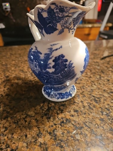 VTG FAIRWAY TRANSFERWARE PITCHER BLUE DELFT STYLE SCALLOPED EDGE MADE IN JAPAN - Picture 12 of 18
