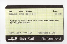 Sheffield E02 - APTIS platform ticket - South Yorkshire