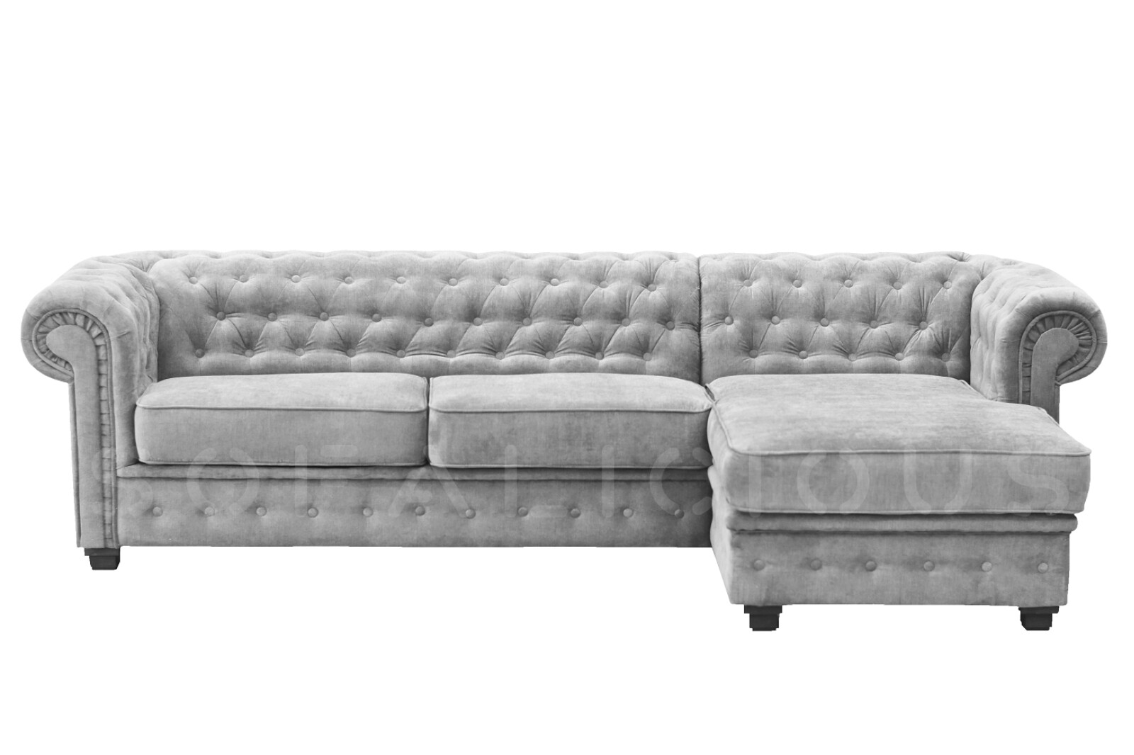 CHESTERFIELD CORNER SOFA Imperial Chesterfield Chaise in Fabric Light