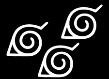 Hidden Leaf Village 3 White Vinyl Decals Car Truck Windows Tumblers Cups Laptop