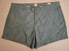 Gap 5" Women's Size 20 Light Wash Blue Chambray 100 Cotton Shorts City Short