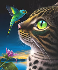 Diamond Painting Full Drill Diamond Art, 5D Diamond Painting Kits, Round Cat
